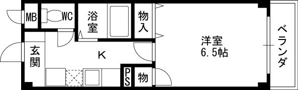 パ-ルレジデンスⅡ(1K/1階)の間取り写真