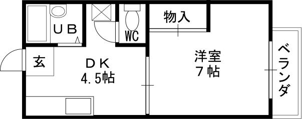 ダイアコーポ(1K/1階)の間取り写真