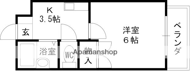 グランシャリオ栗原(1K/2階)の間取り写真