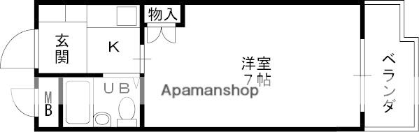 ジョイフル西宮北口(1K/2階)の間取り写真