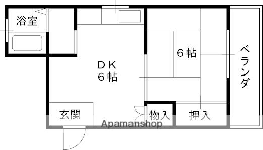 シャルム風見鳥(1DK/1階)の間取り写真