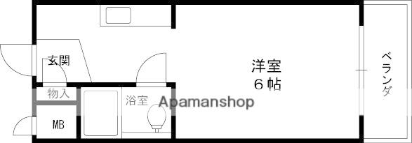 ロイヤルプラザ(ワンルーム/4階)の間取り写真