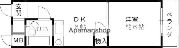 三甲イエム(1DK/5階)の間取り写真