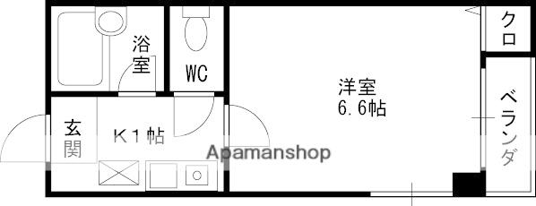 アリアーレ愛宕山(1K/1階)の間取り写真