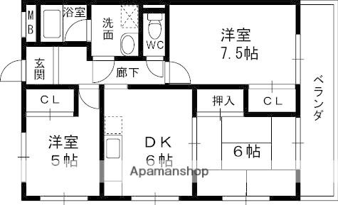 Vコート(3DK/2階)の間取り写真
