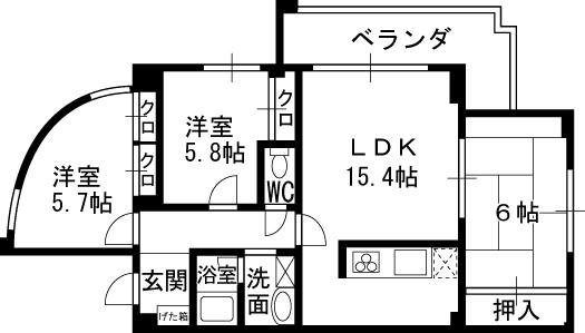 S-RESIDENCE夙川(3LDK/4階)の間取り写真