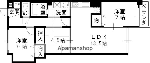 フローレンス西宮5(3LDK/3階)の間取り写真