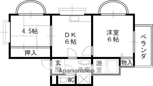 COZY西宮(2DK/2階)の間取り写真
