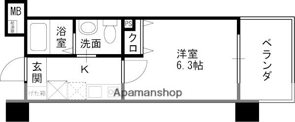 ダイドーメゾン阪神西宮駅前(1K/4階)の間取り写真