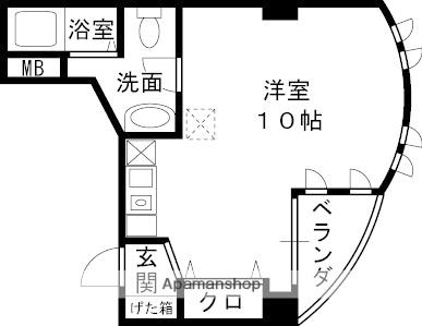 エレガンス西宮(ワンルーム/4階)の間取り写真