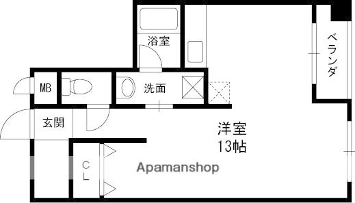 甲子園口ハウス(ワンルーム/5階)の間取り写真