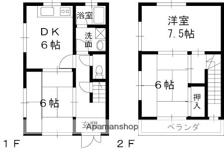 土井ハウス(3DK/1階)の間取り写真