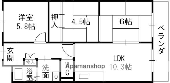 香里ヶ丘Ⅱ番館(3LDK/3階)の間取り写真
