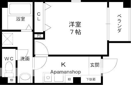 ハーモニーライフ須山(1K/1階)の間取り写真