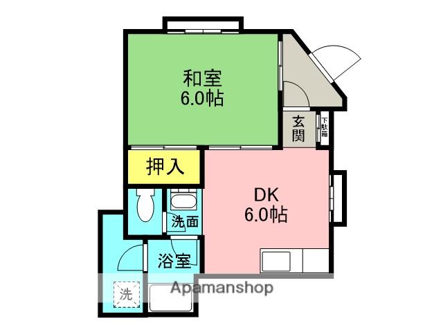 セントハイツ(1DK/1階)の間取り写真