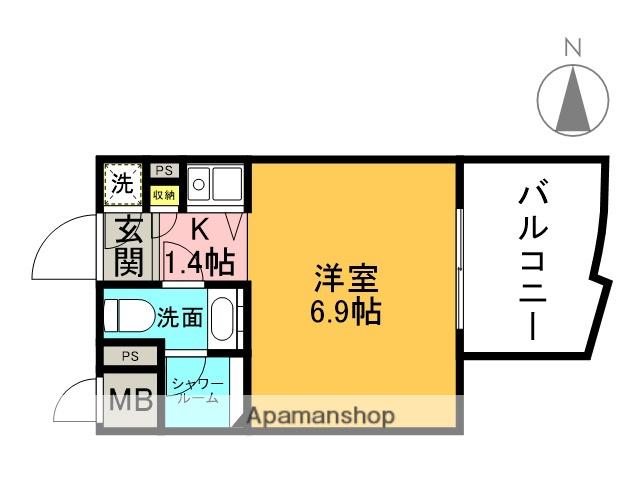 インターフェルティR2甲子園(ワンルーム/4階)の間取り写真