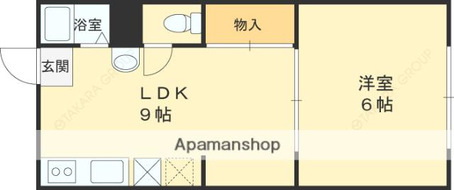 ハイツつぼい(1LDK/2階)の間取り写真