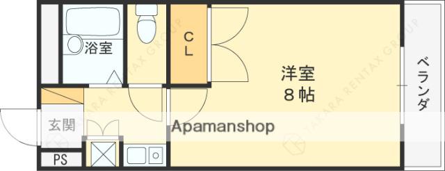 サンハイツ甲陽園(1K/3階)の間取り写真