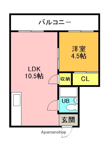 伊丹中央ビル(2DK/4階)の間取り写真