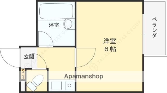 ホワイエ甲子園(1K/1階)の間取り写真