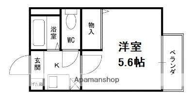 シャーメゾン甲陽園(1K/1階)の間取り写真