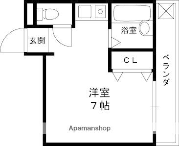 ビクトワール・シェル(ワンルーム/3階)の間取り写真