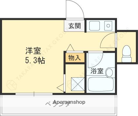 ブランシュ甲東園(ワンルーム/4階)の間取り写真
