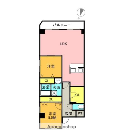 アルンハイム芦屋(2LDK/3階)の間取り写真