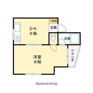ロイヤル走谷(1DK/2階)の間取り写真