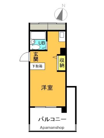 ロワイヤル北野(ワンルーム/6階)の間取り写真