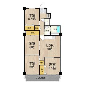 フェルザ西宮(4DK/5階)の間取り写真