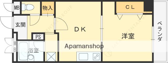 ルックヒルズ(1DK/5階)の間取り写真