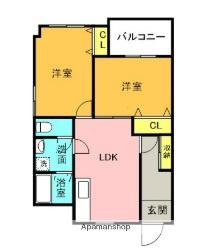 ニシキマンション(2LDK/2階)の間取り写真