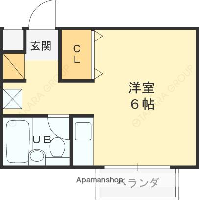 ハママンション(ワンルーム/3階)の間取り写真