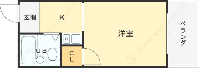 藤井マンション岩田(1K/3階)の間取り写真