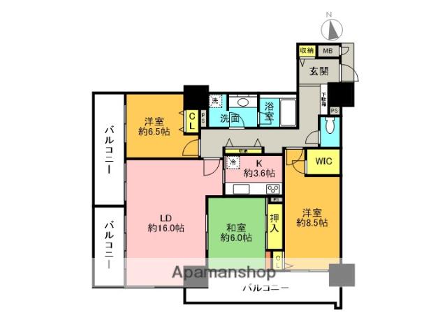 セントラルガーデンタワー(3LDK/26階)の間取り写真