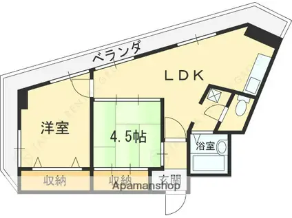 ローレル八尾本町(2LDK/4階)の間取り写真