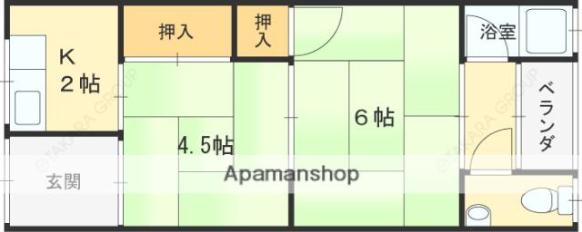 北岸文化(2K/1階)の間取り写真