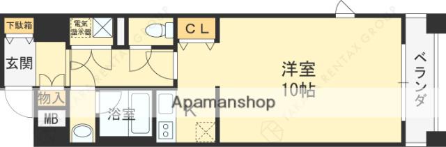 西宮アネックス(1K/4階)の間取り写真