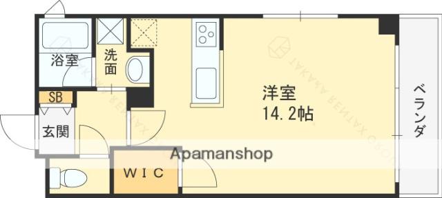 イルシオンド芦屋(ワンルーム/4階)の間取り写真