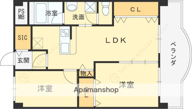 第一チェリーマンション(2LDK/3階)の間取り写真