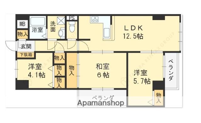ロイヤルハイツ甲子園口(3LDK/2階)の間取り写真