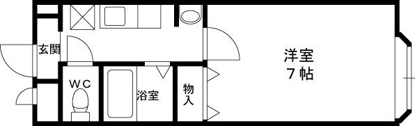 三記マンション(1K/1階)の間取り写真