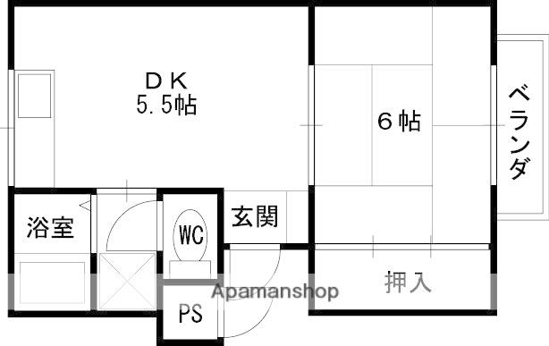 Mプラザ津田駅前5番館(1DK/2階)の間取り写真