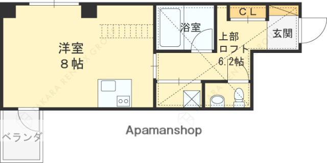 C4KOSHIEN イースト(ワンルーム/2階)の間取り写真