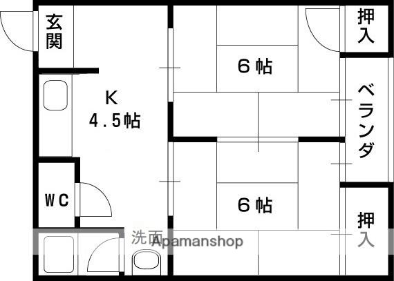小川マンション(2DK/2階)の間取り写真