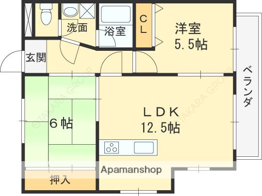メゾン ド レグルス(2LDK/2階)の間取り写真