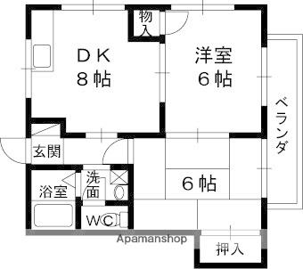 菊水ハイツ(2DK/1階)の間取り写真