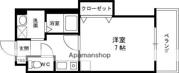 Mプラザ香里参番館(1K/4階)の間取り写真