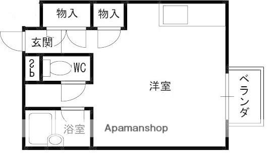 ヴィラ上ヶ原(ワンルーム/2階)の間取り写真